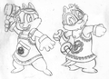 Disney Interactive concept art of Chip and Dale, by Ken Christiansen.