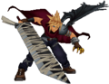 Cloud's mugshot sprite from Kingdom Hearts Re:coded.