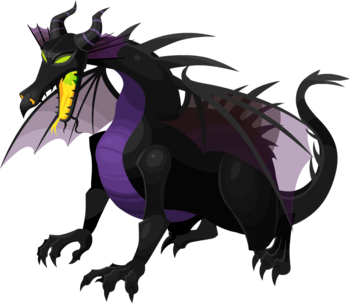The Maleficent (Dragon)<span style="font-weight: normal">&#32;(<span class="t_nihongo_kanji" style="white-space:nowrap" lang="ja" xml:lang="ja">マレフィセントドラゴン </span><span class="t_nihongo_comma" style="display:none">,</span>&#32;<i>Marefisento Doragon</i><span class="t_nihongo_help noprint"><sup><span class="t_nihongo_icon" style="color: #00e; font: bold 80% sans-serif; text-decoration: none; padding: 0 .1em;">?</span></sup></span>)</span> boss from Enchanted Dominion quest 815.