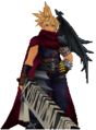 Cloud's mugshot sprite from Kingdom Hearts Re:coded.