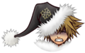Sora's Christmas Town sprite when he takes damage during Master Form.