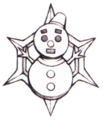 Artwork of the Snowman from the Kingdom Hearts 358/2 Days Ultimania.