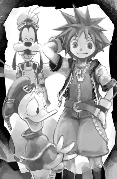 File:Sora, Donald, and Goofy 02 KH Novel.png