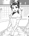Belle wearing her ball gown in the Kingdom Hearts II manga.