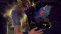 Terra struggling with Xehanort to regain control of his body.