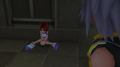 During a flashback shown to Data-Sora, Riku watches over an unconscious Kairi at Neverland's clock tower.