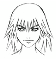 Artwork of Riku's face.