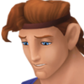 Hercules's tired journal portrait in Kingdom Hearts HD 2.5 ReMIX.