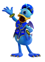 Donald Duck, as he appears in the Monsters, Inc.-based world in Kingdom Hearts III