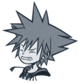 Sora's Timeless River sprite when he takes damage during Wisdom Form.