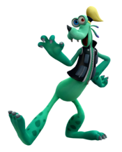 Goofy, as he appears in the Monsters, Inc.-based world in Kingdom Hearts III