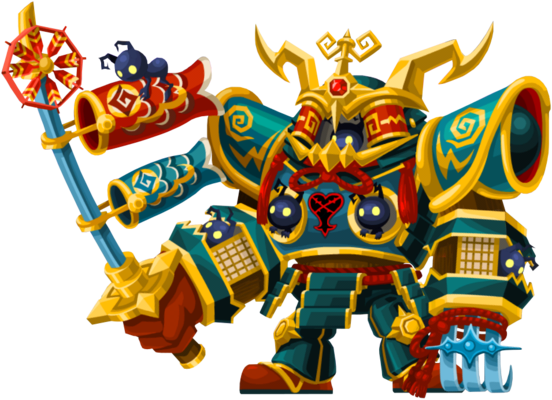 The Metal Giant (甲冑巨人, Katchū Kyojin?, lit. "Armor Giant") Heartless that appeared during during the Boys' Day cross campaign in 2017.