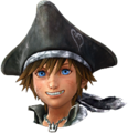 Sora's normal Double Form Sprite when visiting The Caribbean.