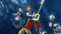 A flashback of Sora at Hollow Bastion in the intro.