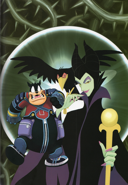 File:Maleficent and Pete KHII Novel.png