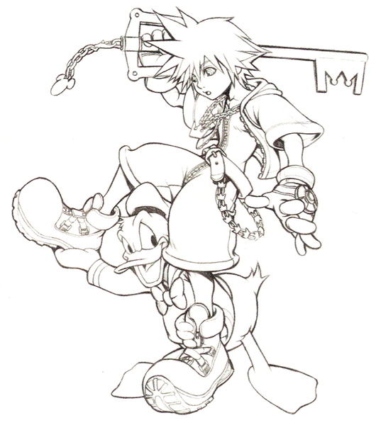 File:Sora and Donald (Concept Art).png