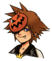 Headshot of Sora's Halloween Town Form in Kingdom Hearts.