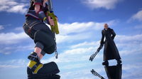 Sora preparing to fight Memor Xehanort