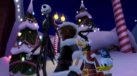 Jack Skellington and Sora arrive in Christmas Town with their allies