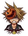 Sora's Halloween Town sprite when he takes damage.
