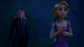 Marluxia tells Rapunzel she does not belong with Flynn.