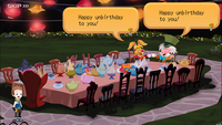 Player finds the Mad Hatter and March Hare celebrating their unbirthday.