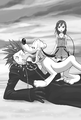 Axel, Kairi, and Pluto in an illustration from the second volume of the Kingdom Hearts II novel.