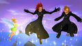Roxas and Axel learn how to fly with the help of an annoyed Tinker Bell.