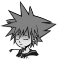 Sora's Timeless River sprite when he is in critical condition.