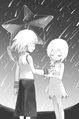 The false memory of the Riku Replica's promise to Naminé as children, in an illustration from the third volume of the Kingdom Hearts Chain of Memories novel.