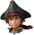 Sora's normal Strike Form Sprite when visiting The Caribbean.