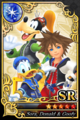 A Sora, Donald, and Goofy SR Magic Card