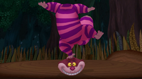 The Cheshire Cat standing on his head