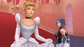An unfinalized scene of Cinderella and Aqua in the castle.