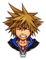 Sora's sprite in his Kingdom Hearts clothes when he takes damage.