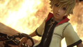 Roxas bracing himself before fighting Axel in the opening.