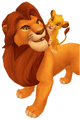 Render of Mufasa with Simba from Kingdom Hearts Melody of Memory.