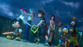 Sora and his friends ready for battle in the opening scene.