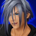 Zexion's Attack Card portrait in the HD version of Kingdom Hearts Re:Chain of Memories.