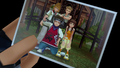Sora holds the picture from the simulated Twilight Town of Roxas, Hayner, Pence, and Olette.
