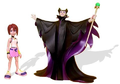 Kairi with Maleficent (Mirage Figure).png